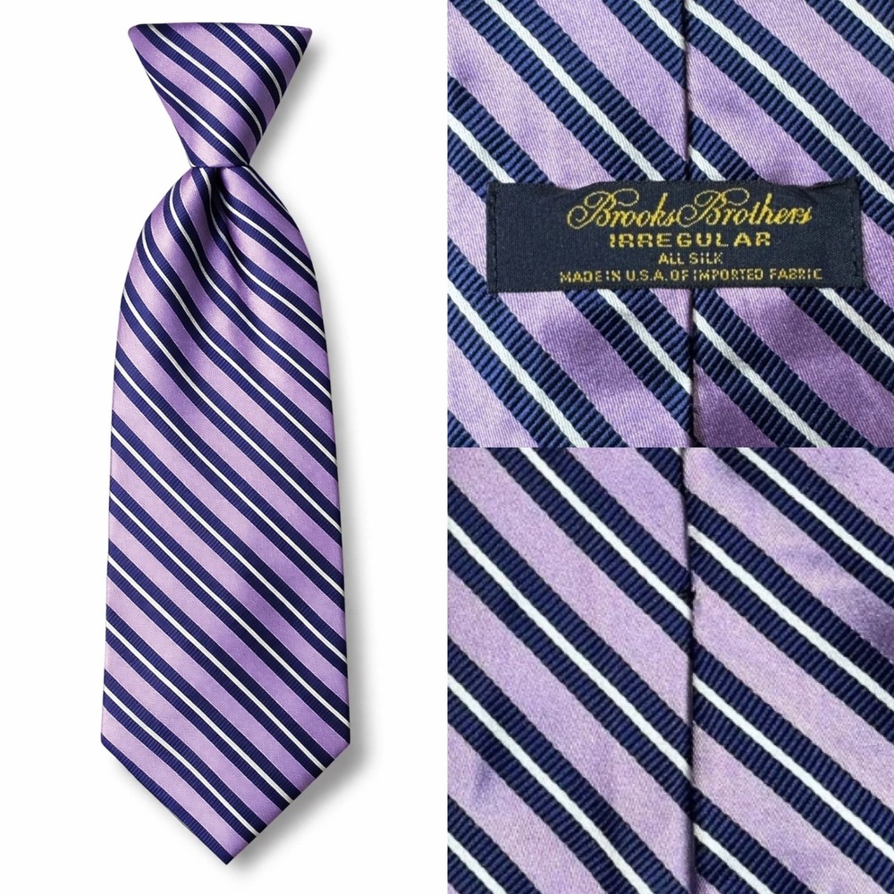 Brooks Brothers Silk Repp Stripe Tie Purple Navy Classic‎ Menswear Business